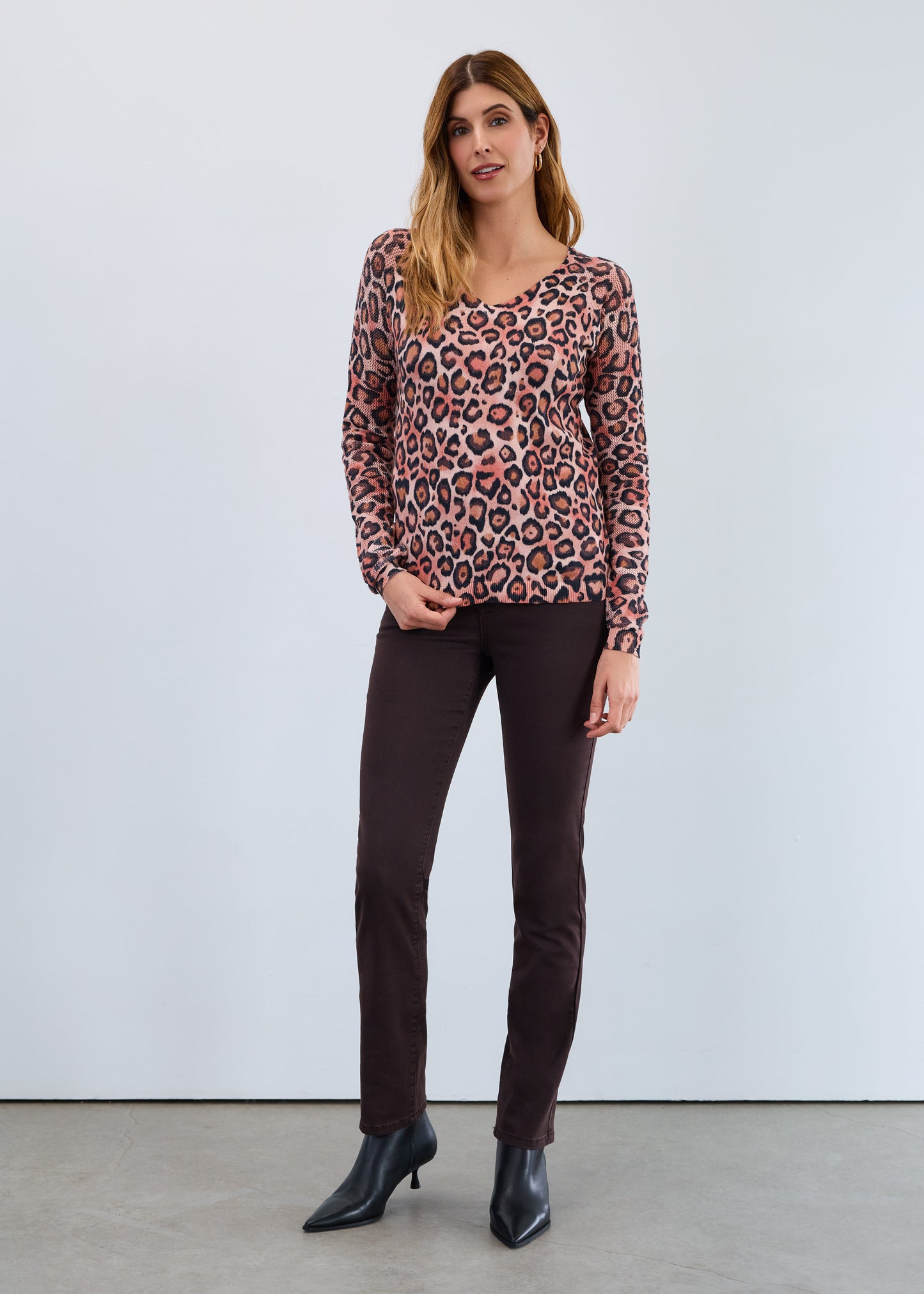 V Neck Pointelle Sweater