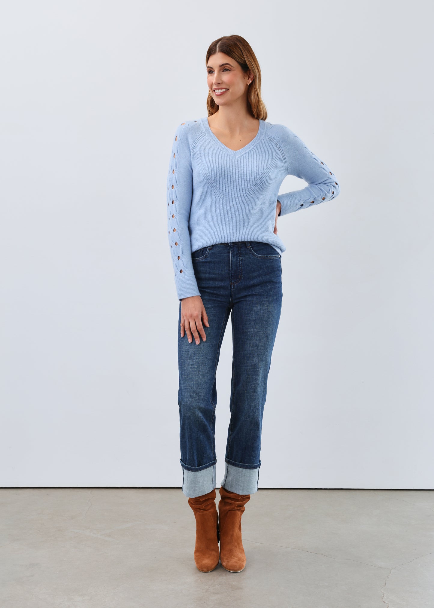 Long Sleeve V Neck Sweater
