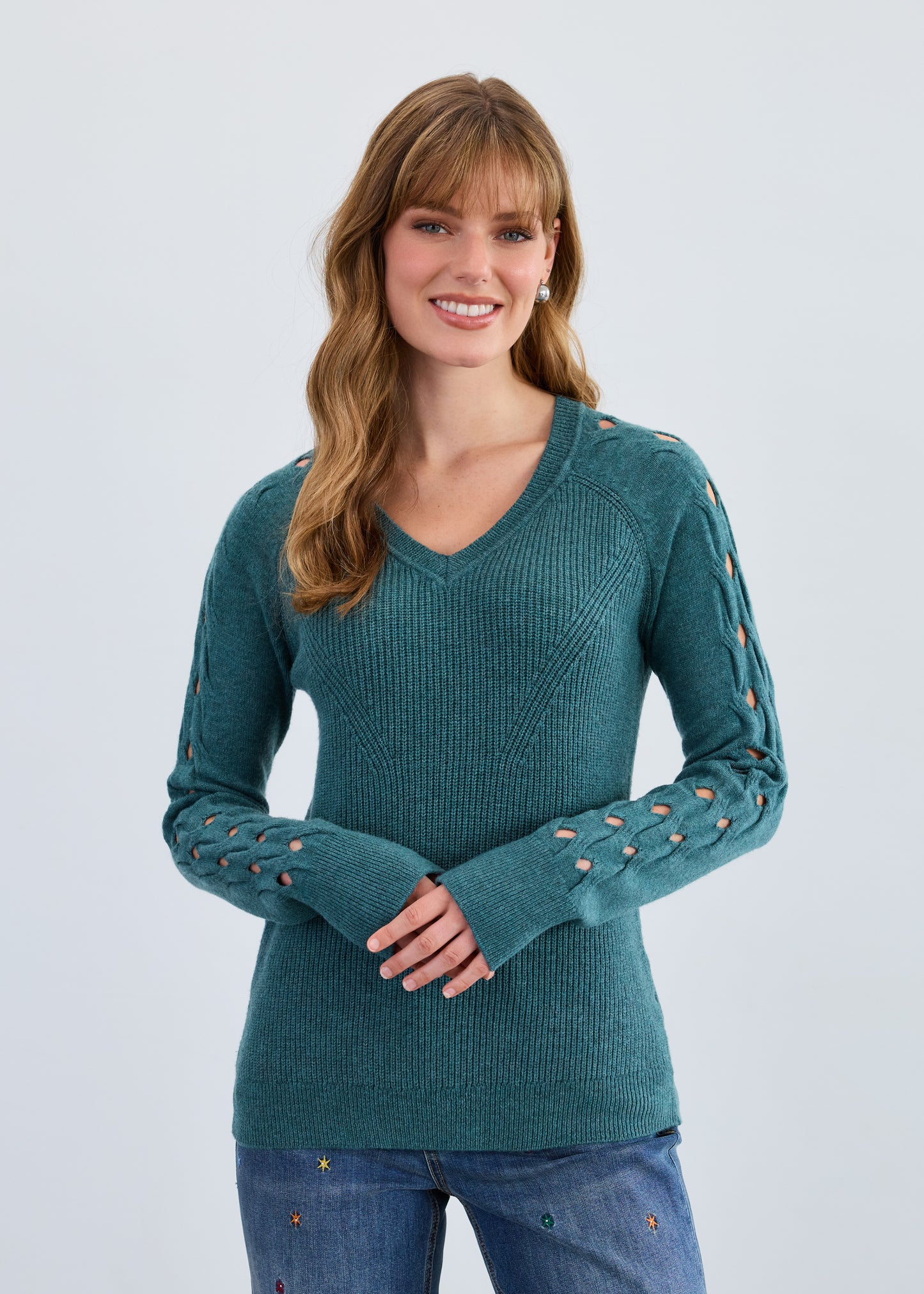 Long Sleeve V Neck Sweater
