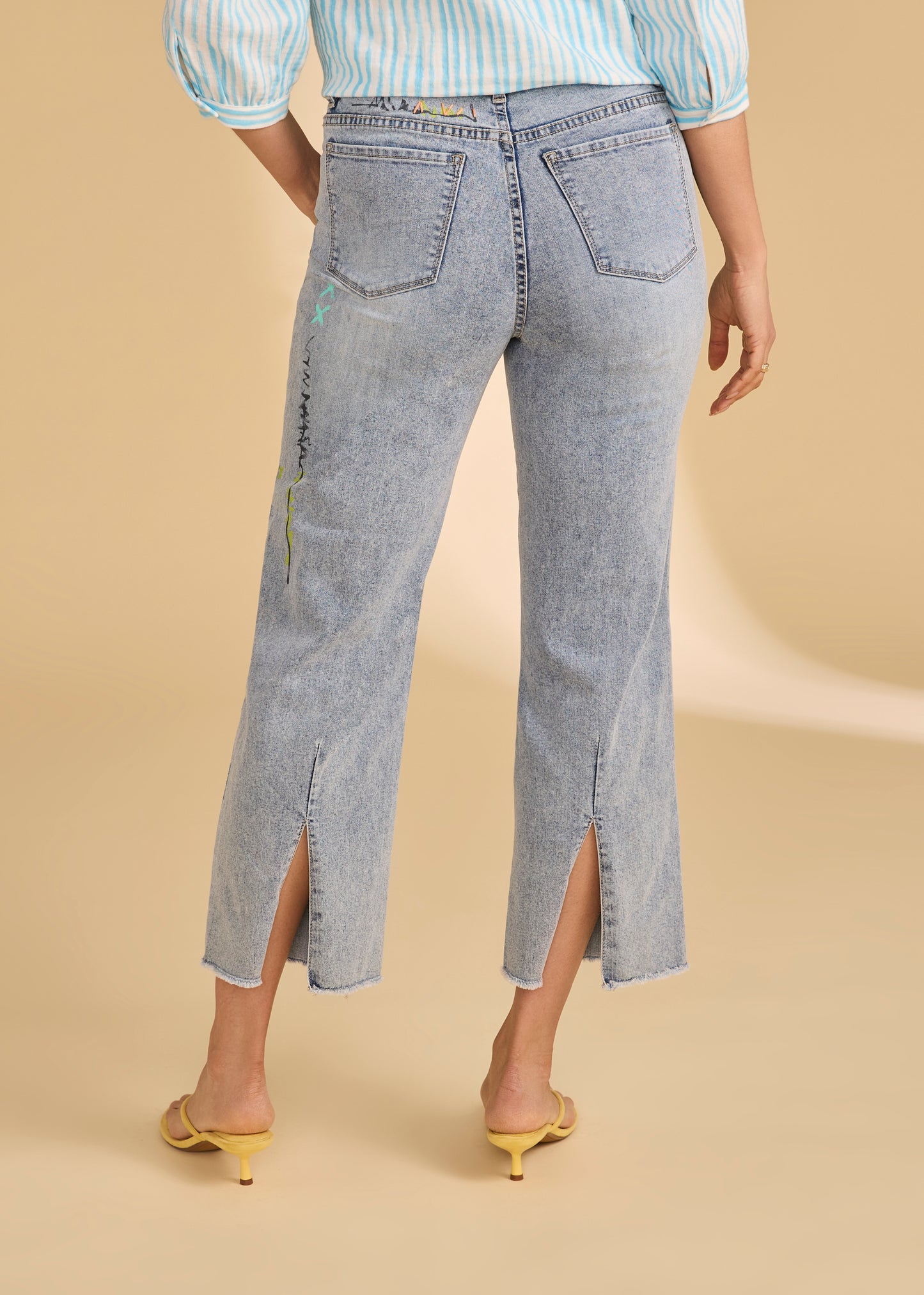 Girlfriend Wide Crop Denim, Medium Blue