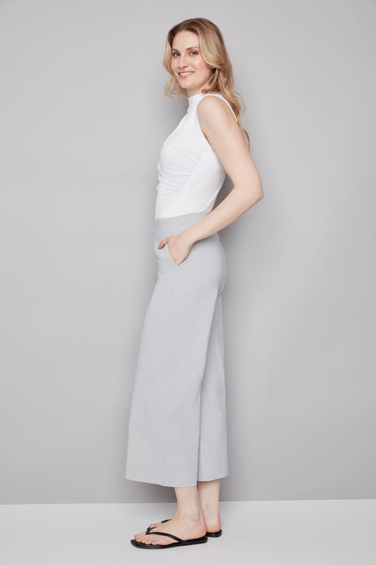 Wide Leg Grey Stripe