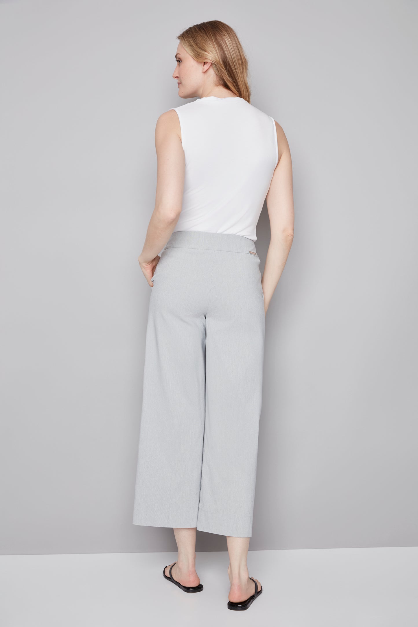 Wide Leg Grey Stripe