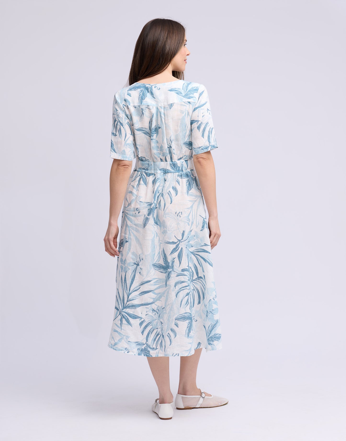 Short Sleeve Linen Dress