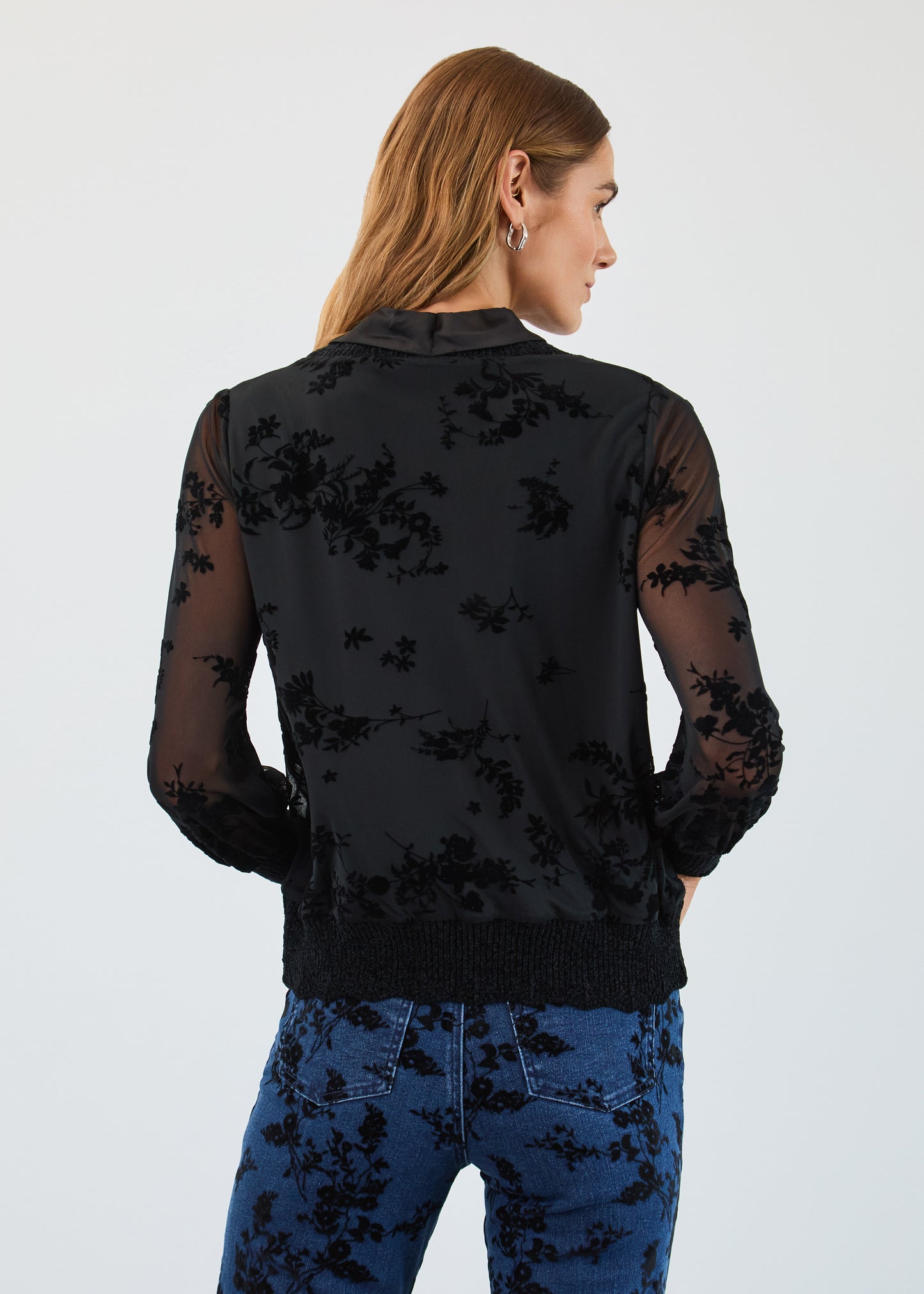 Flocked Mesh Sweatshirt