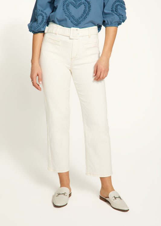 Suzanne Belted Straight Leg Crop