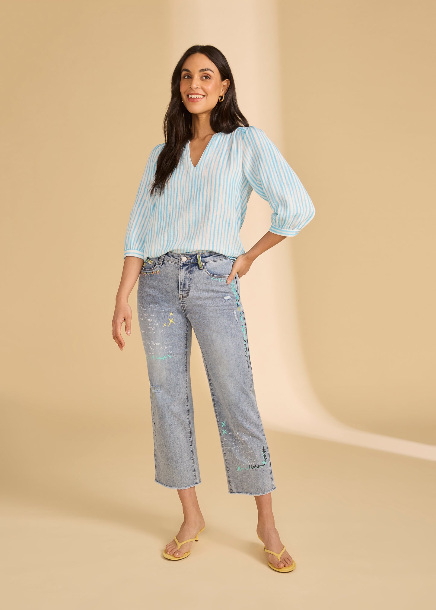 Stripe Popover Blouse