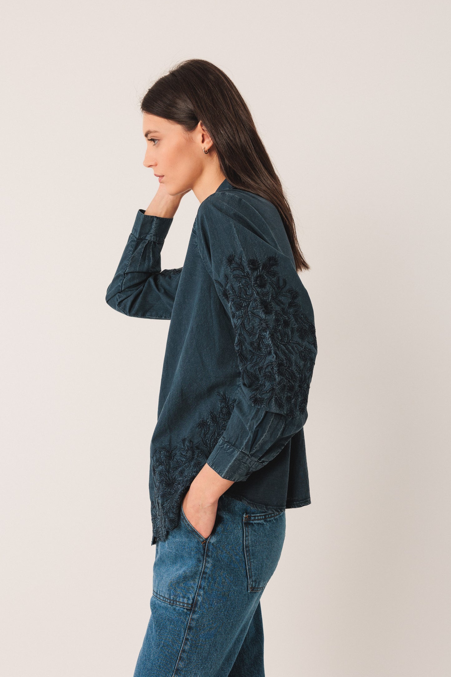 Embroidered Voil Shirt