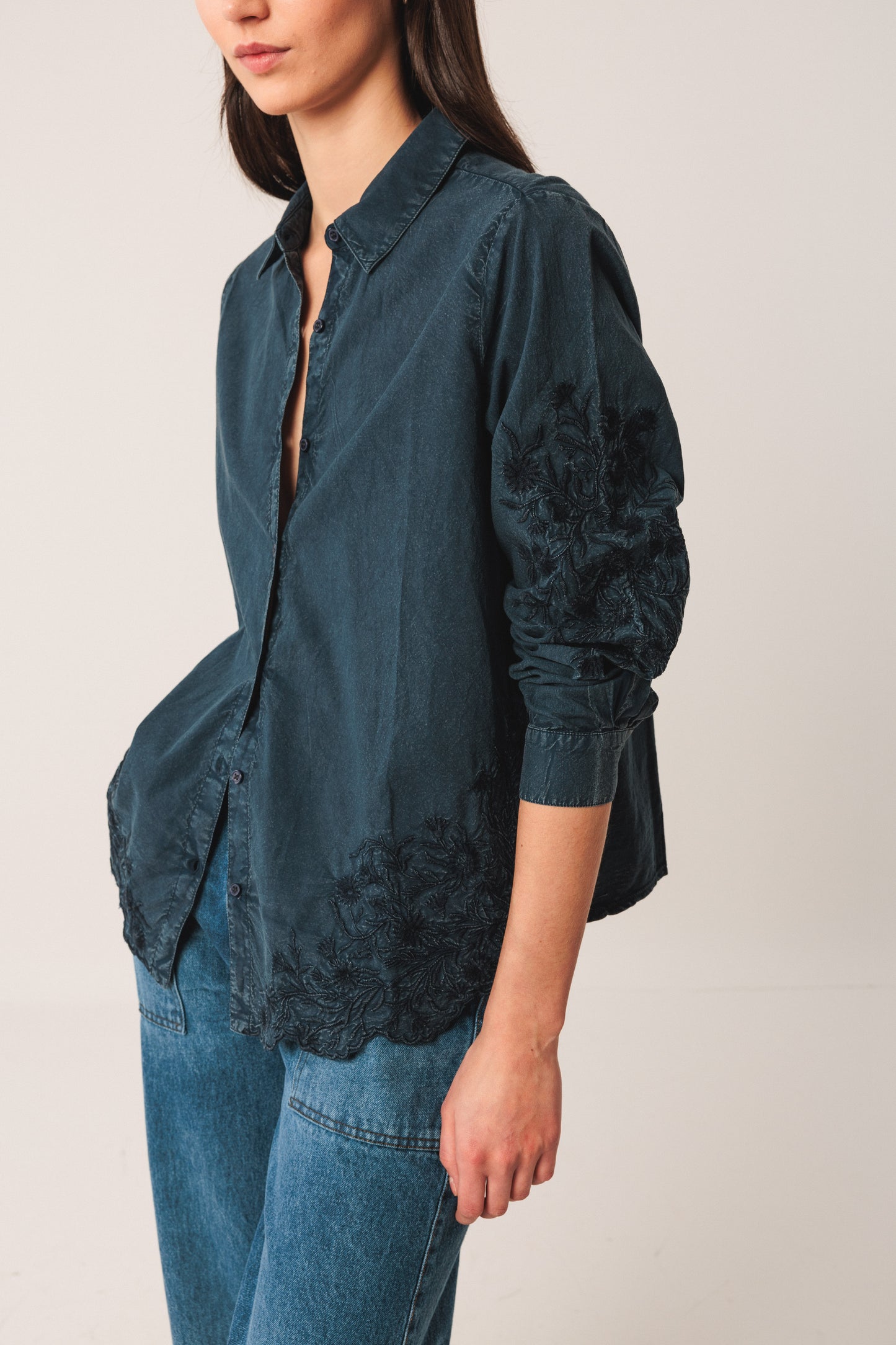 Embroidered Voil Shirt