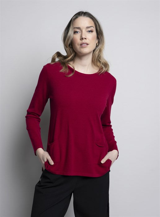 Crew Neck Top W/ Pockets