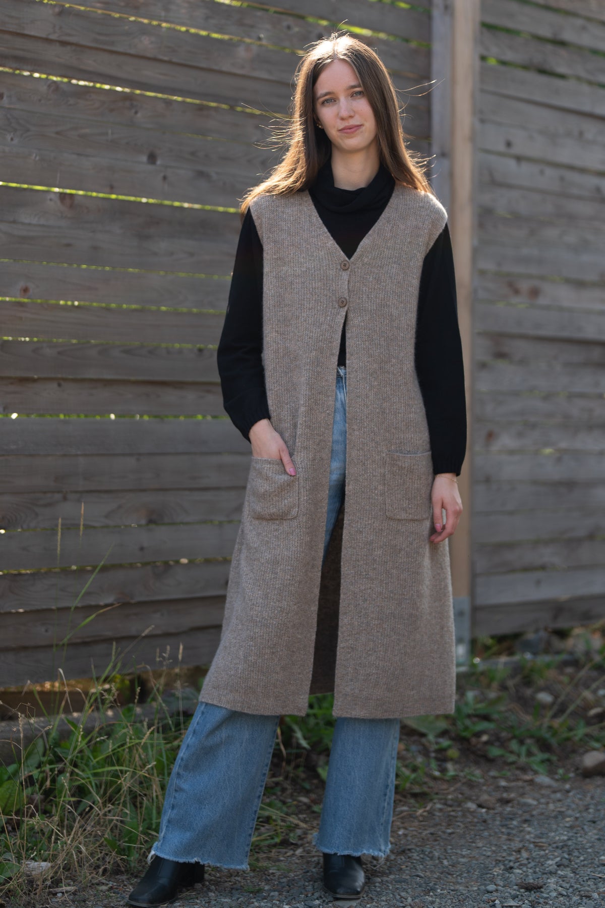 Long Vest with Pockets