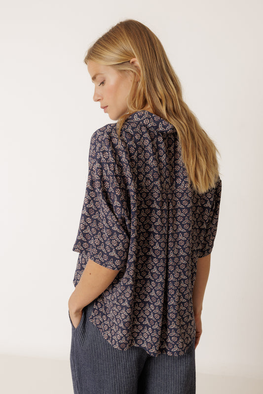 Oversize Block Print Shirt