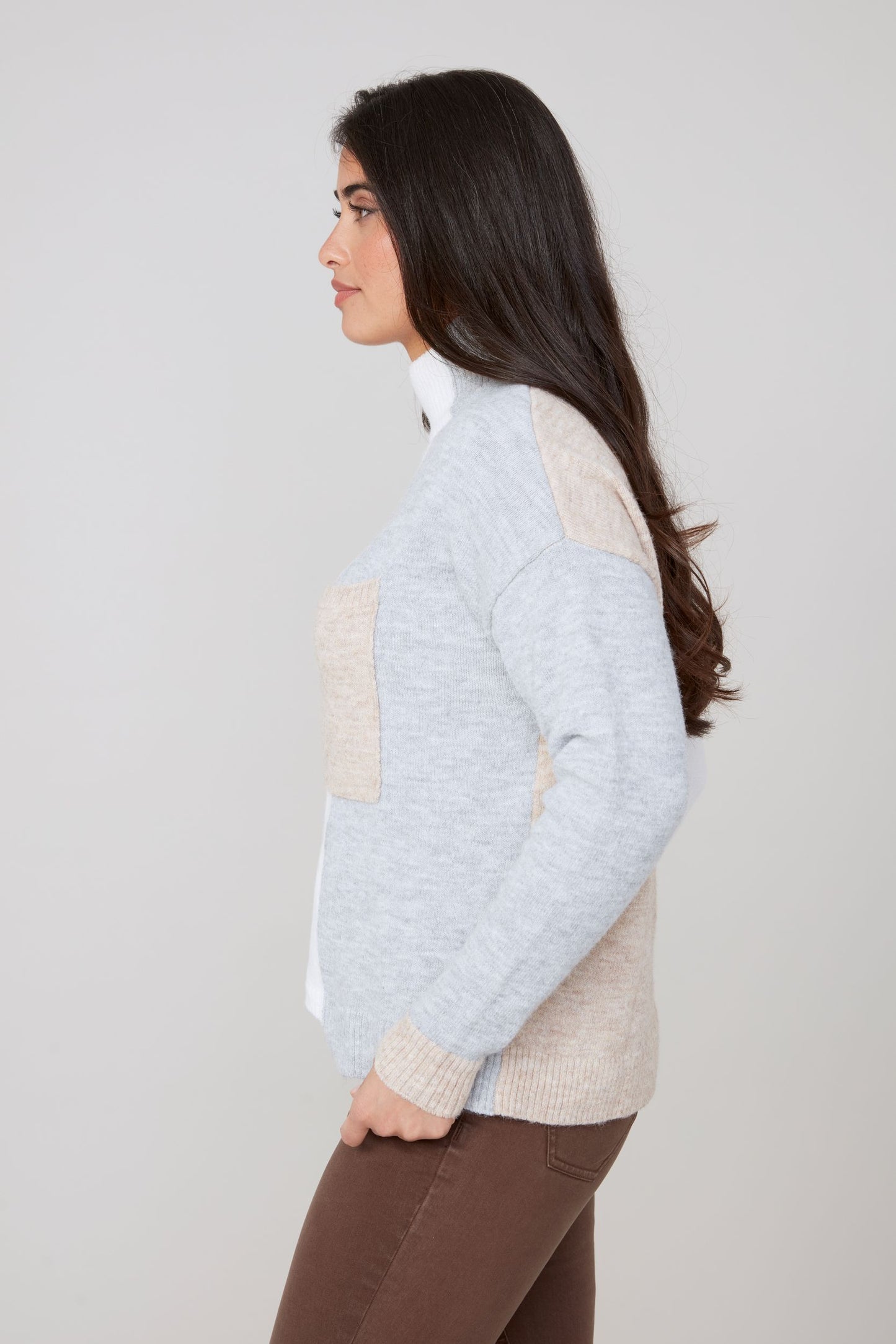 Cream Combo Sweater
