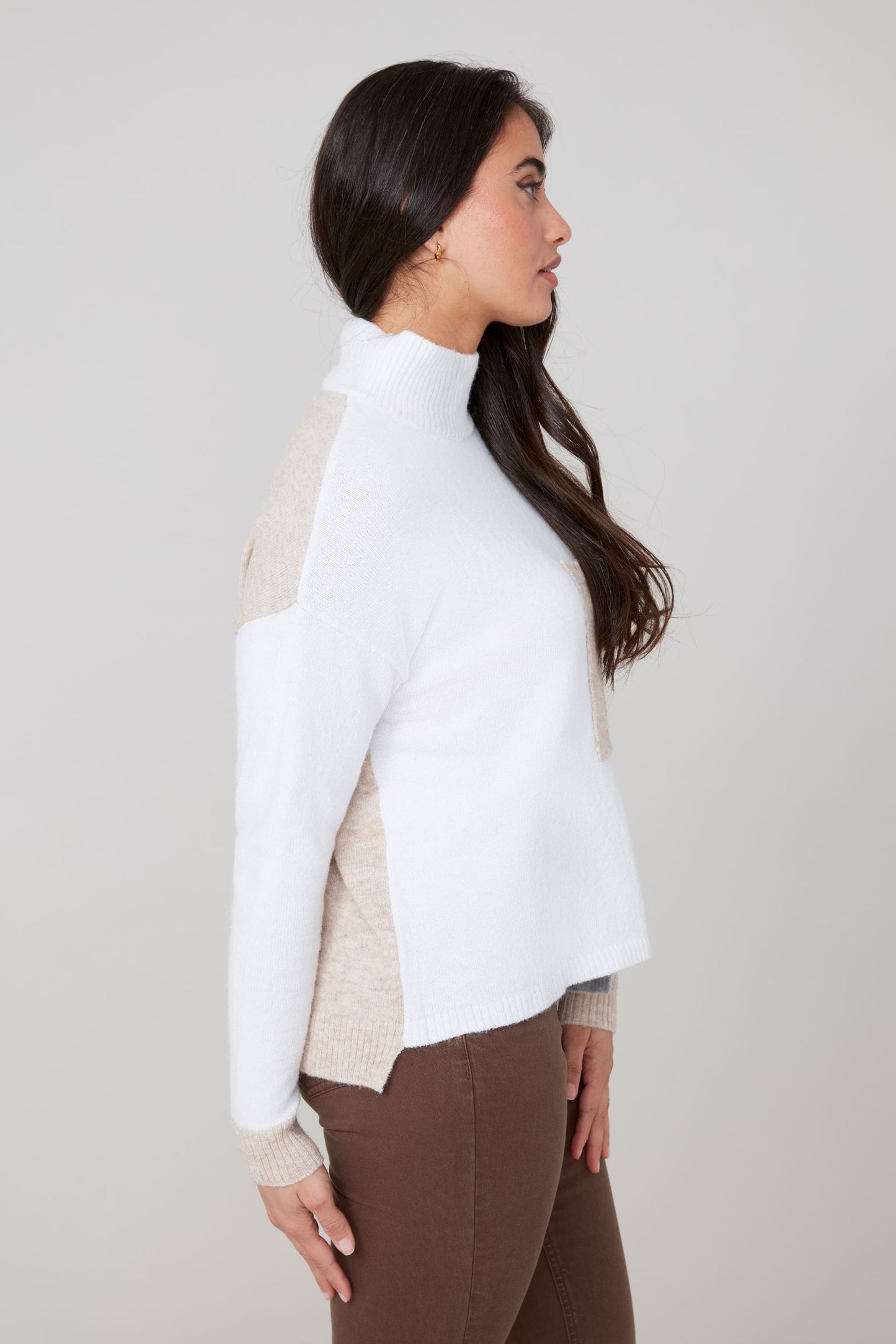 Cream Combo Sweater