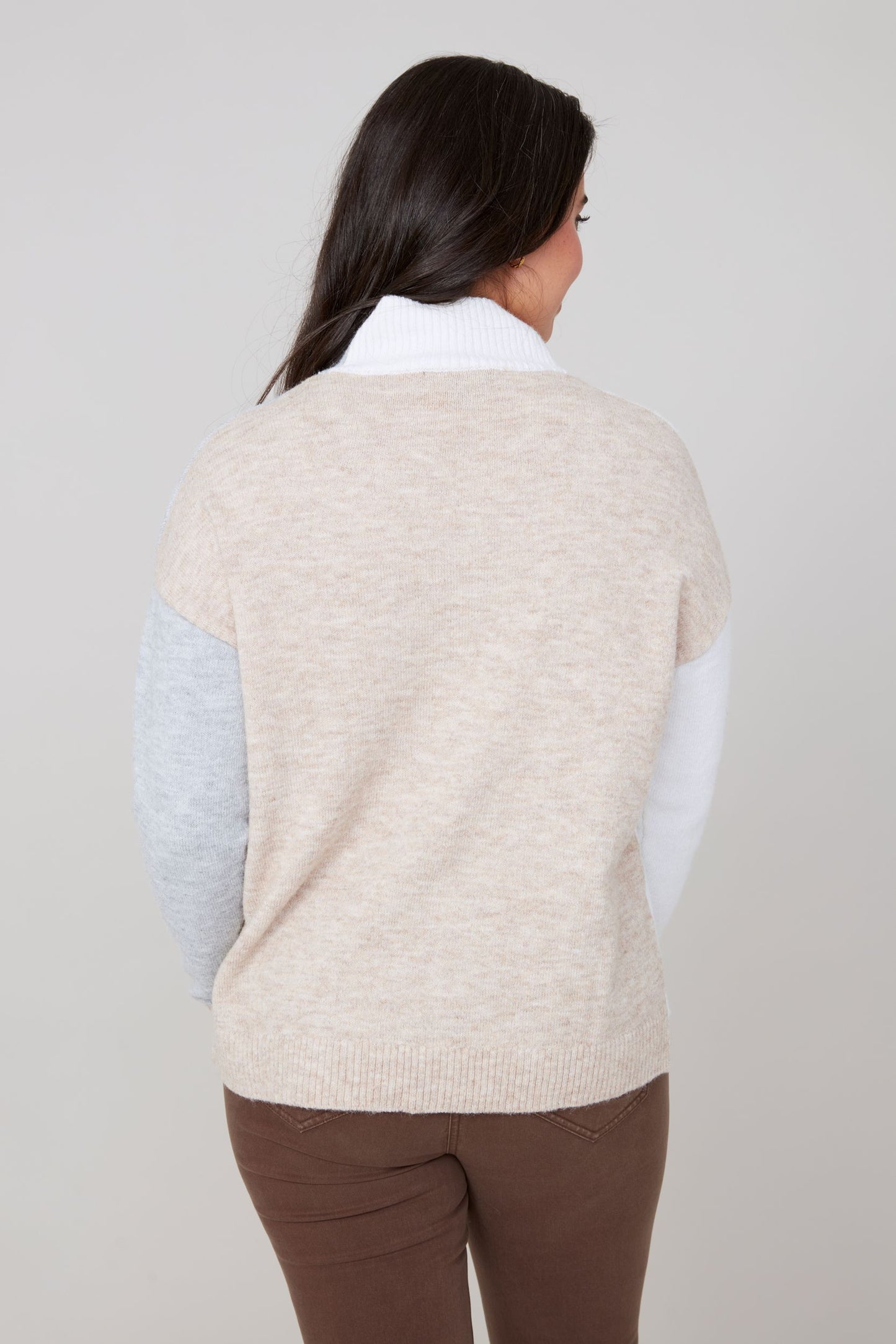 Cream Combo Sweater