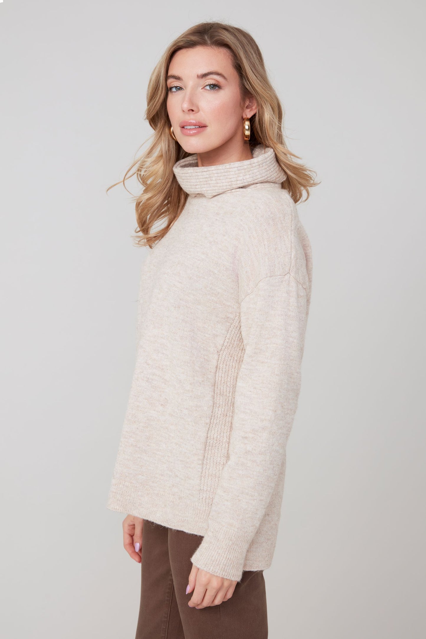 Cowel Neck Knit Sweater