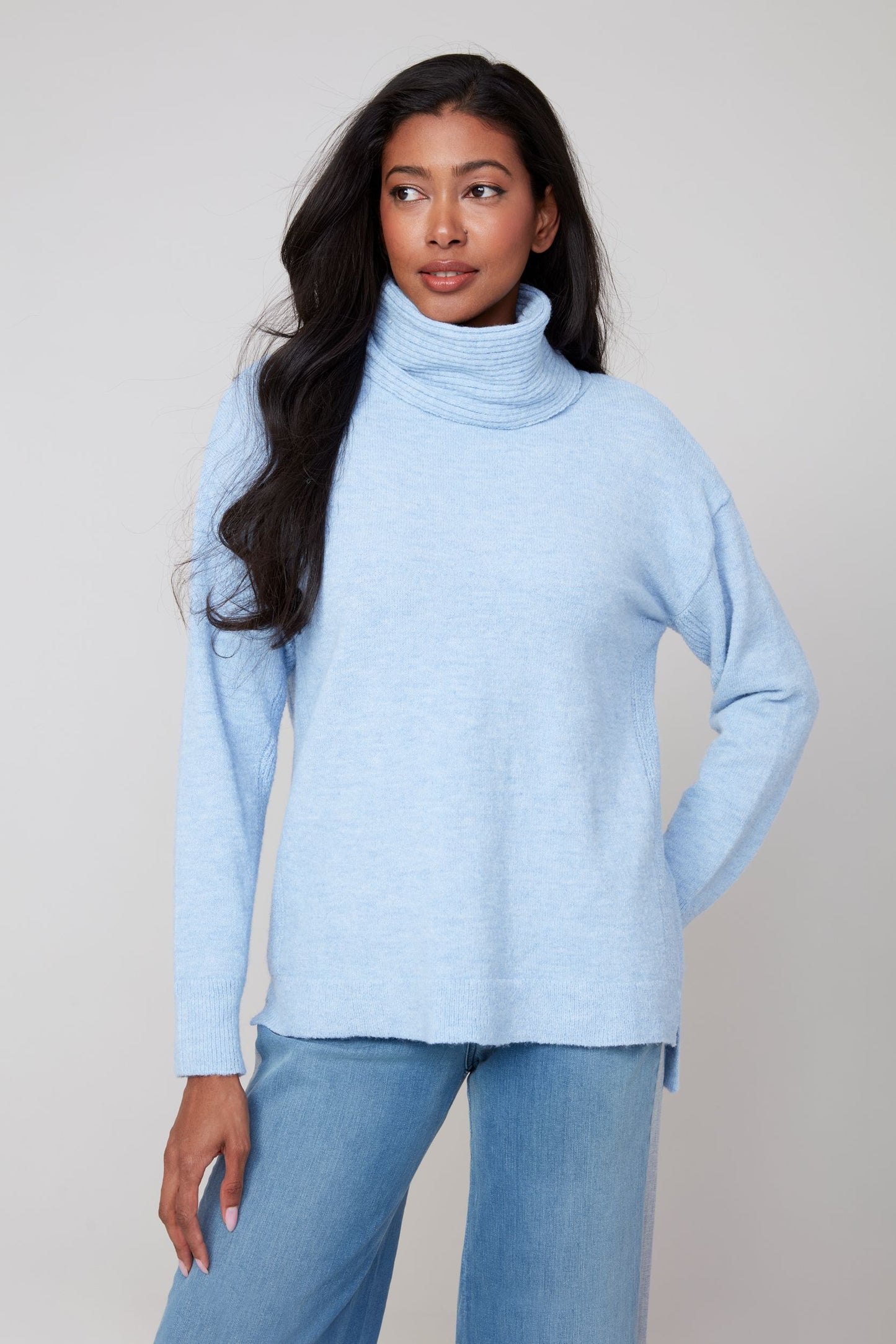 Cowel Neck Knit Sweater