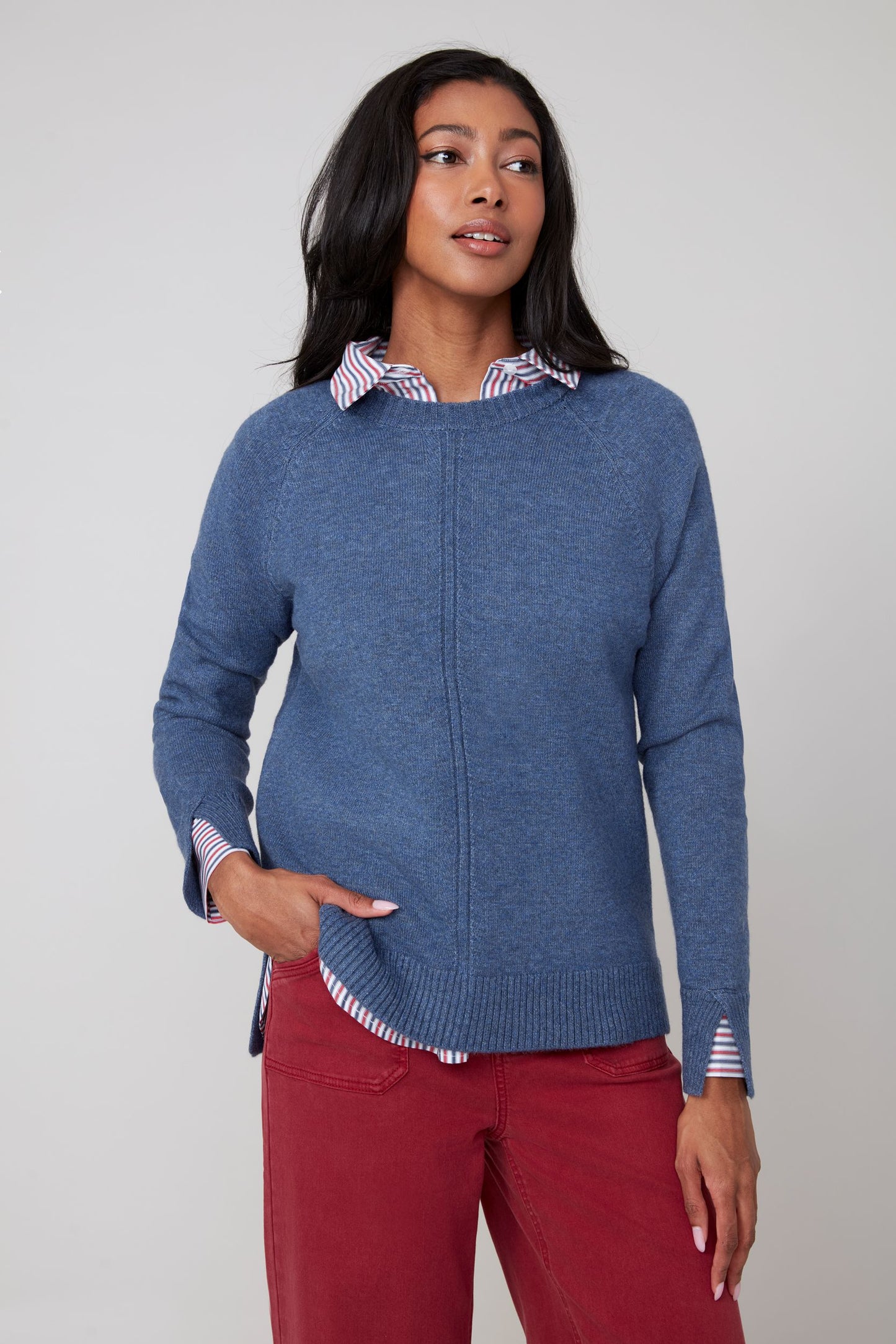 Heather Plum Round Neck Sweater
