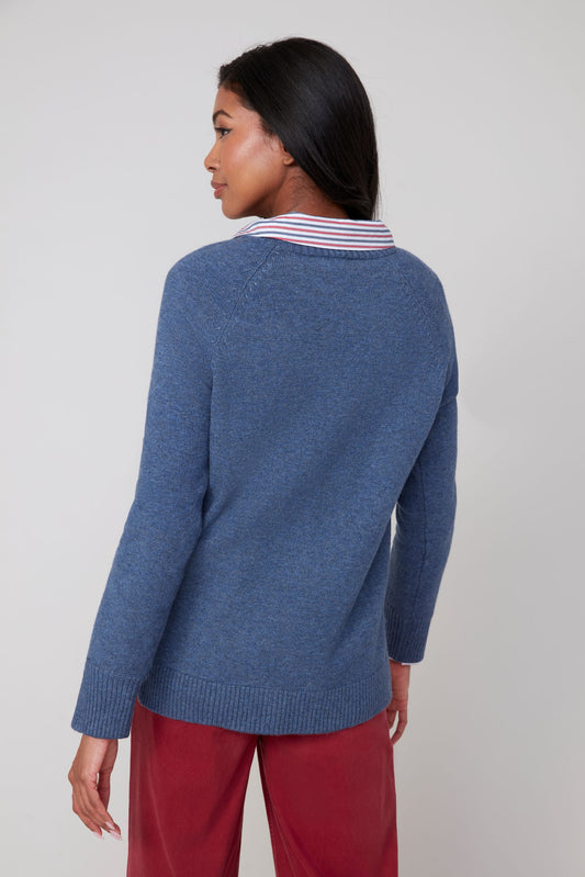 Heather Plum Round Neck Sweater