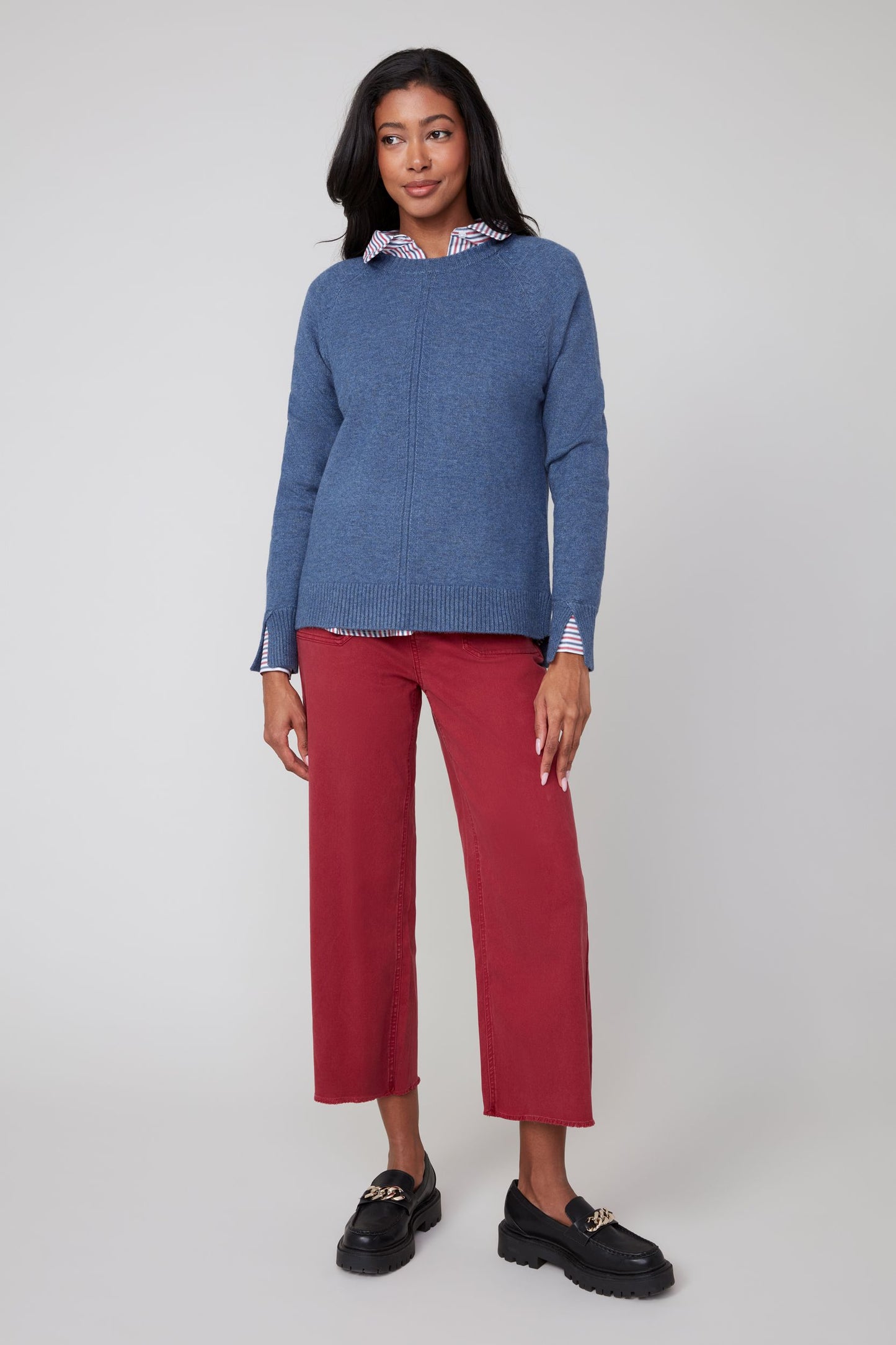 Heather Plum Round Neck Sweater
