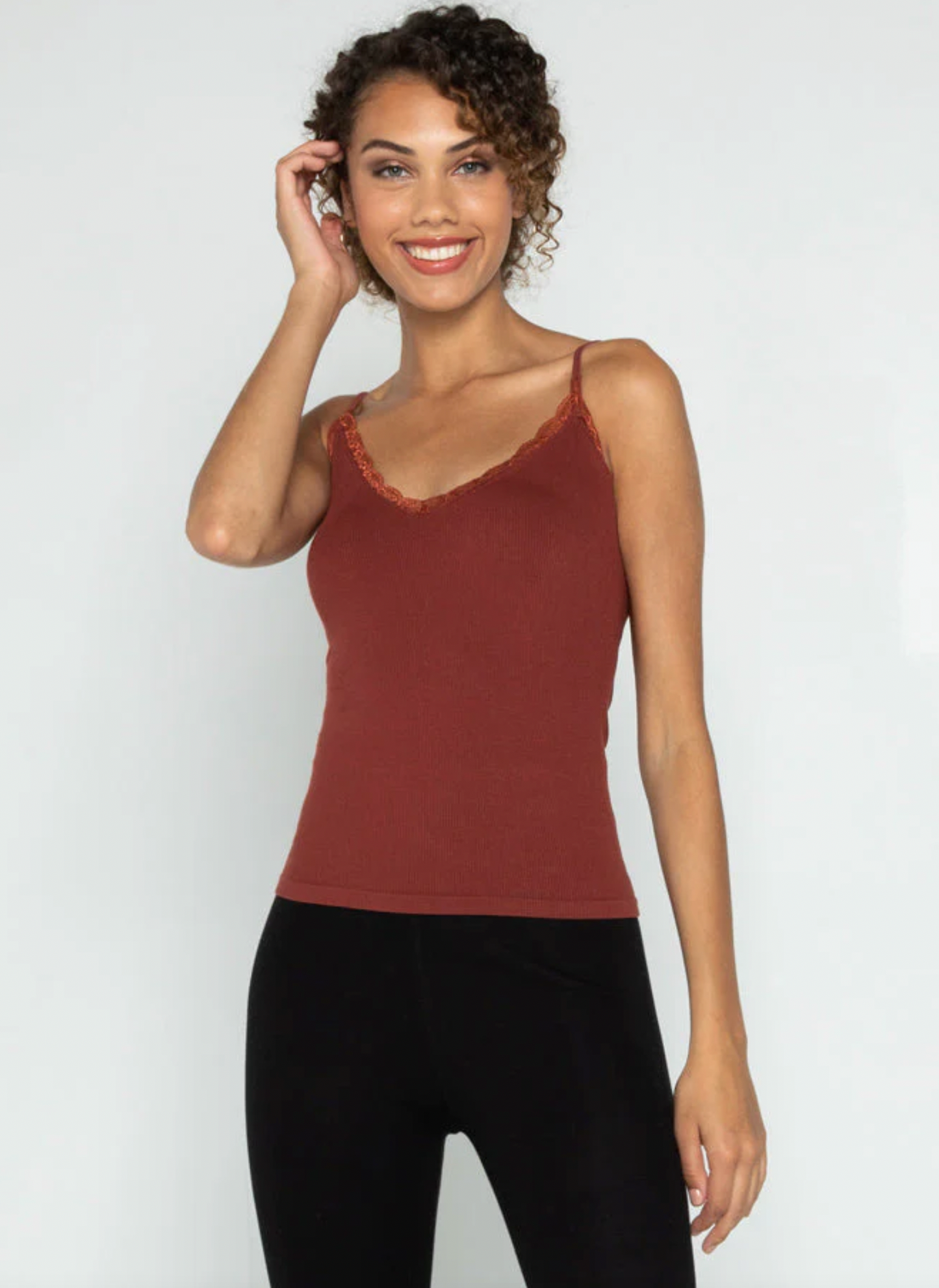 Bamboo Tank W/ Lace Trim