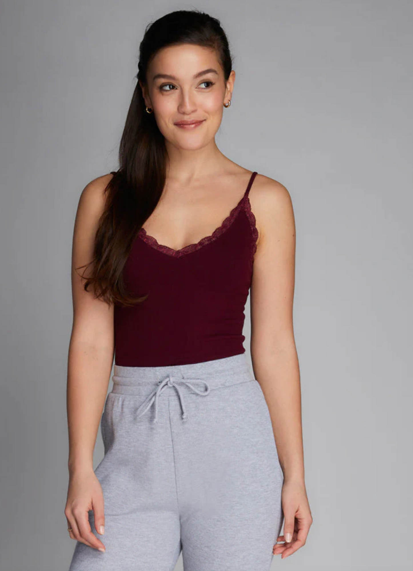 Bamboo Tank W/ Lace Trim