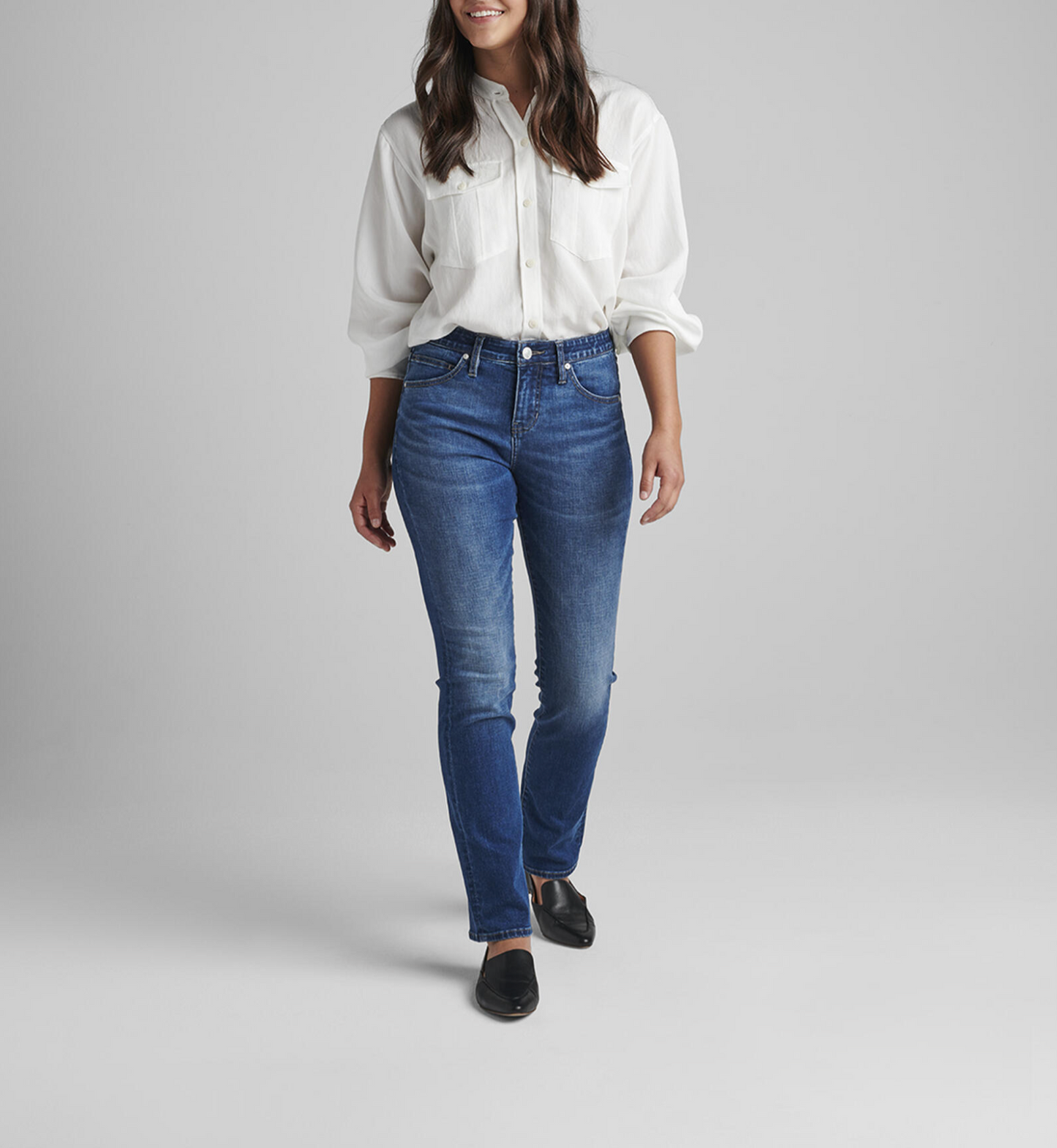 Ruby Mid Rise Straight Leg Jean