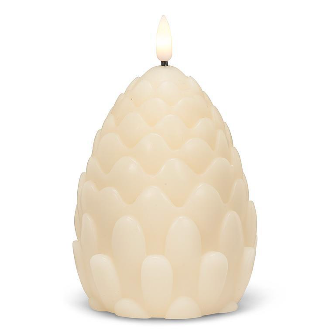 Large Pinecone LED Candle