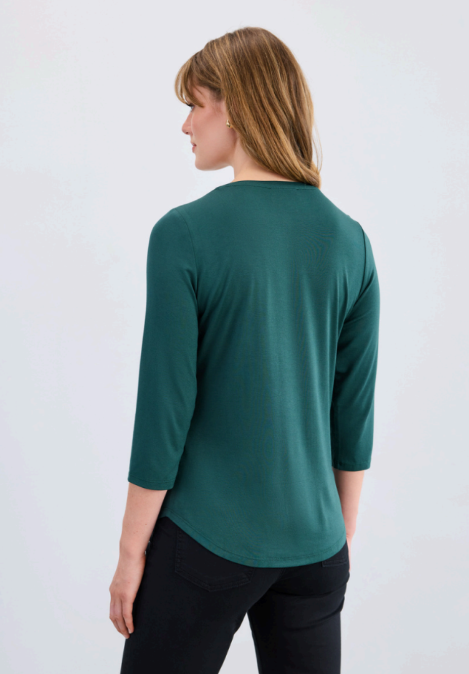 3/4 Sleeve V Neck Top