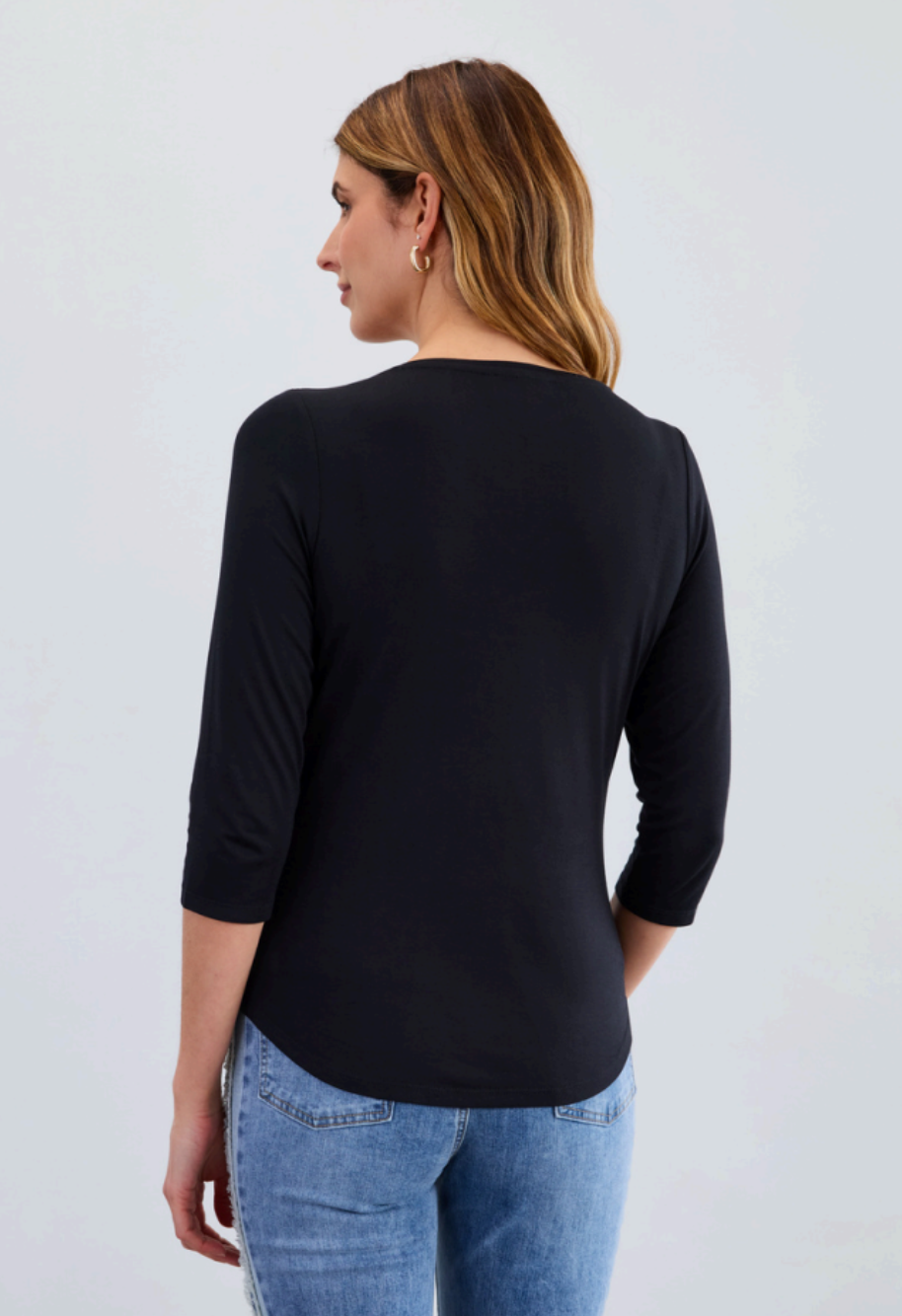 3/4 Sleeve V Neck Top