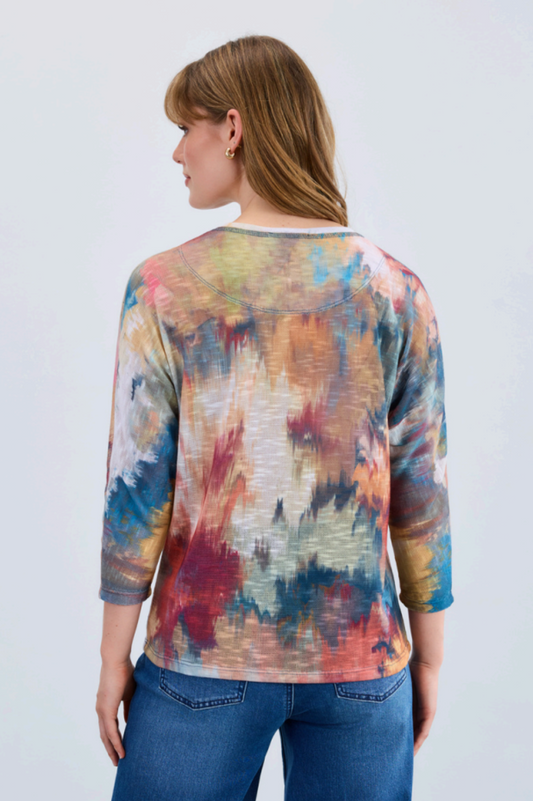 Fall Bouque Dolman V-Neck Top