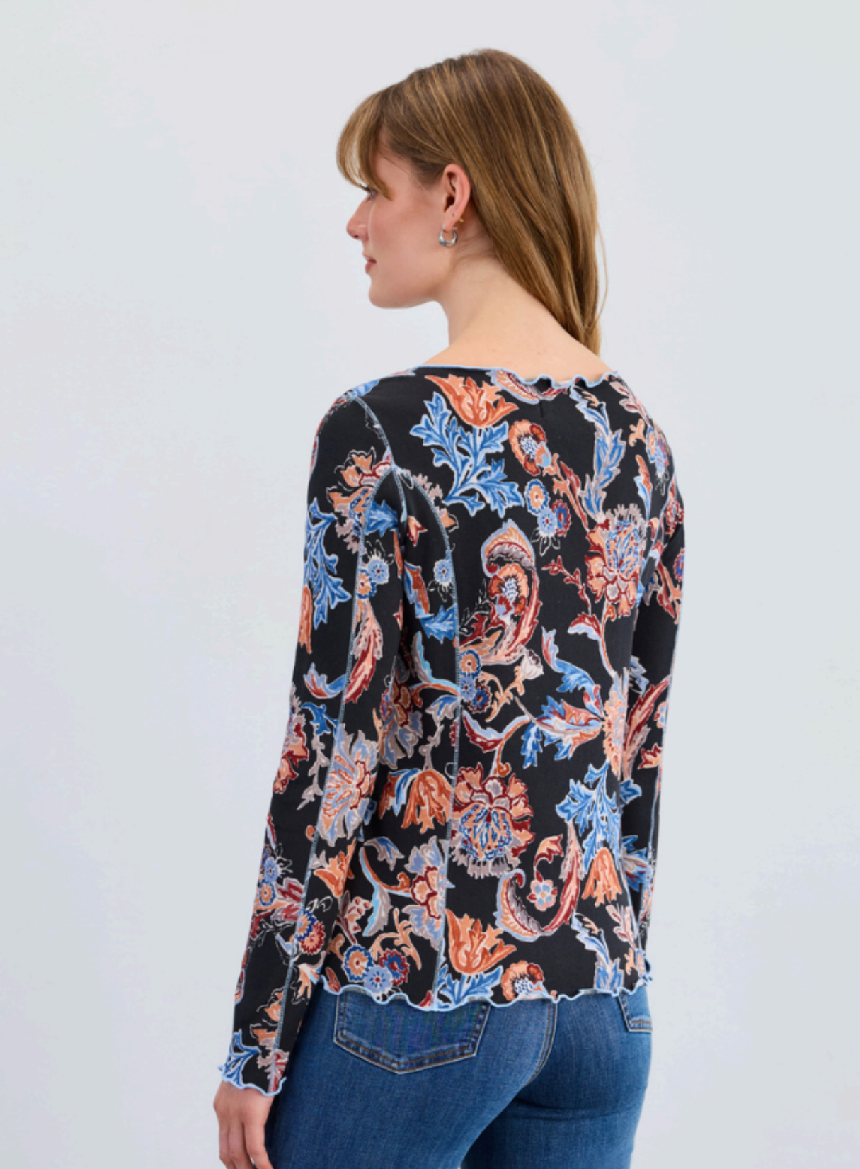 Long Sleeve Boat Neck Top
