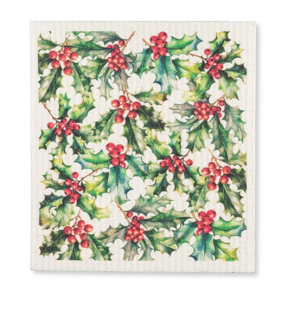 Holly & Berries Dishcloth