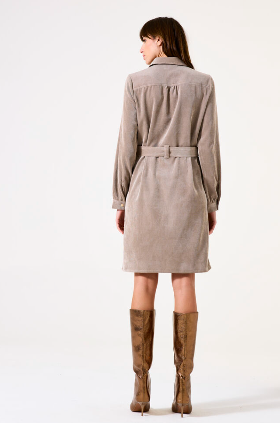 Corduroy Belted Dress