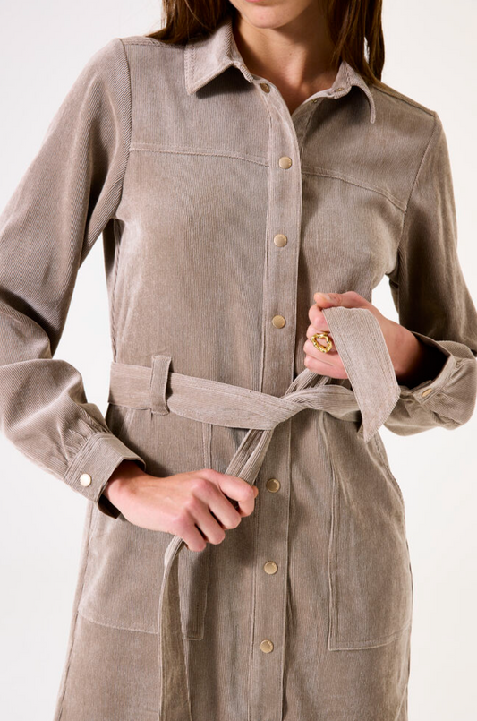 Corduroy Belted Dress