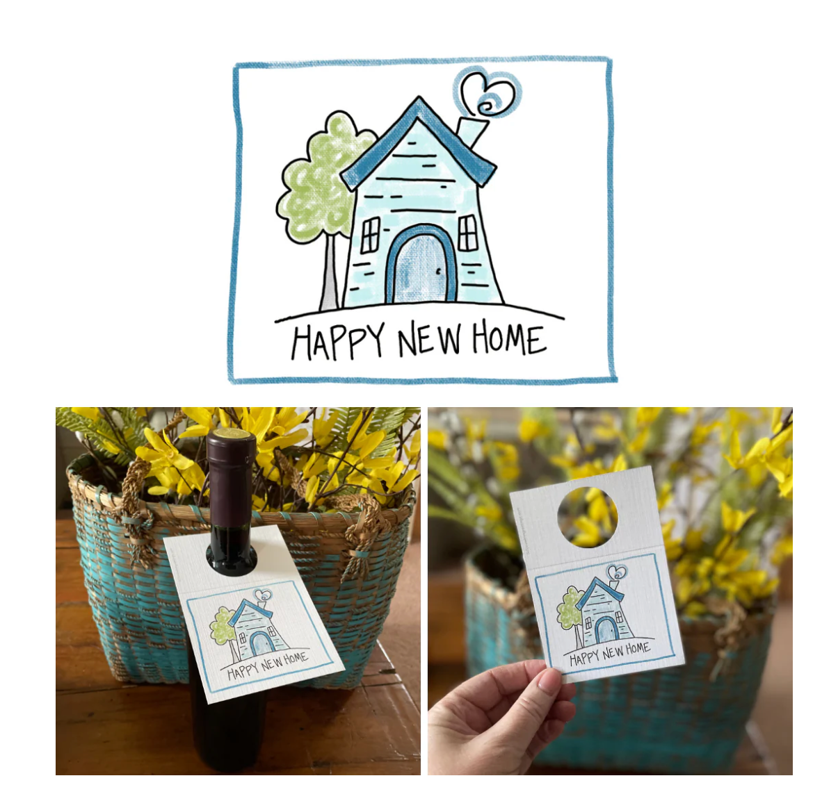 Happy New Home - Bottle Greeting Card