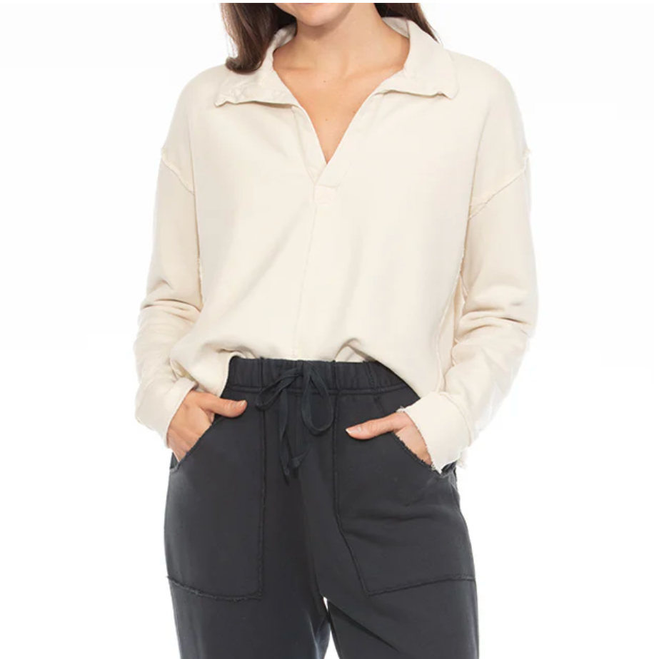 Lush Waffle Knit Johnny Collar