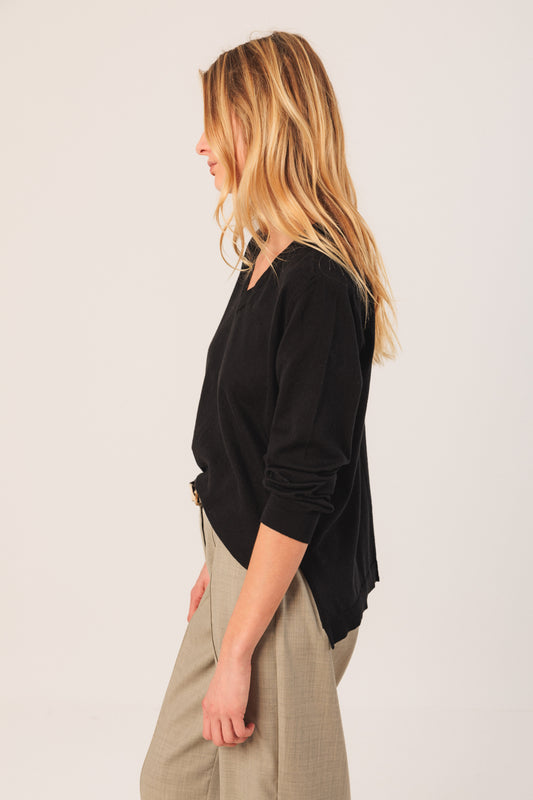 Cotton V Neck Sweater