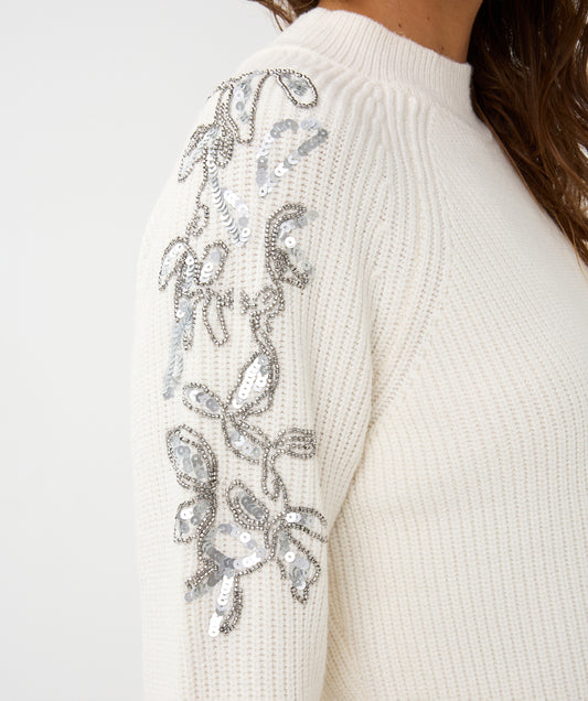 Ribbed Sweater with Sequins