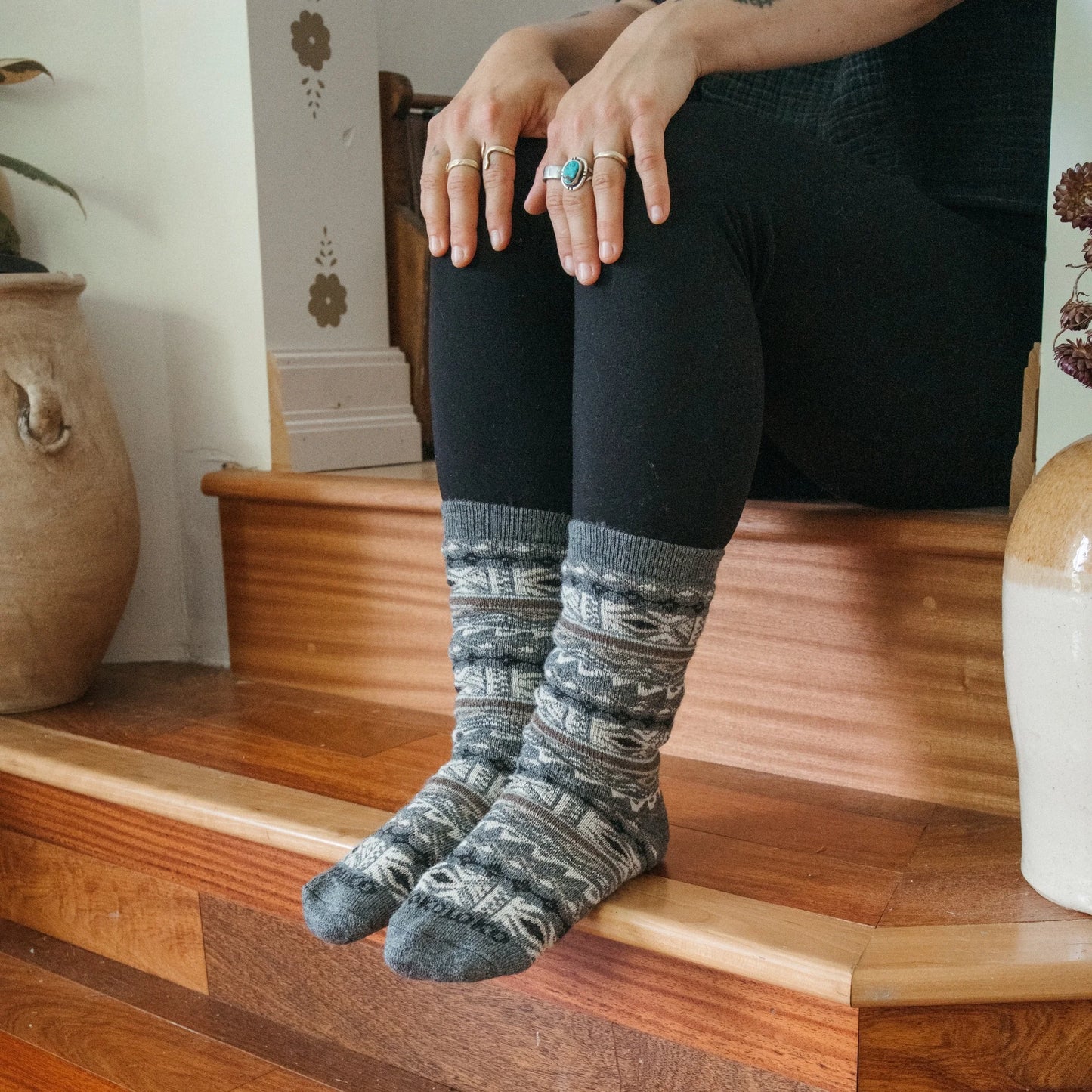 Alpaca Socks Thick Print