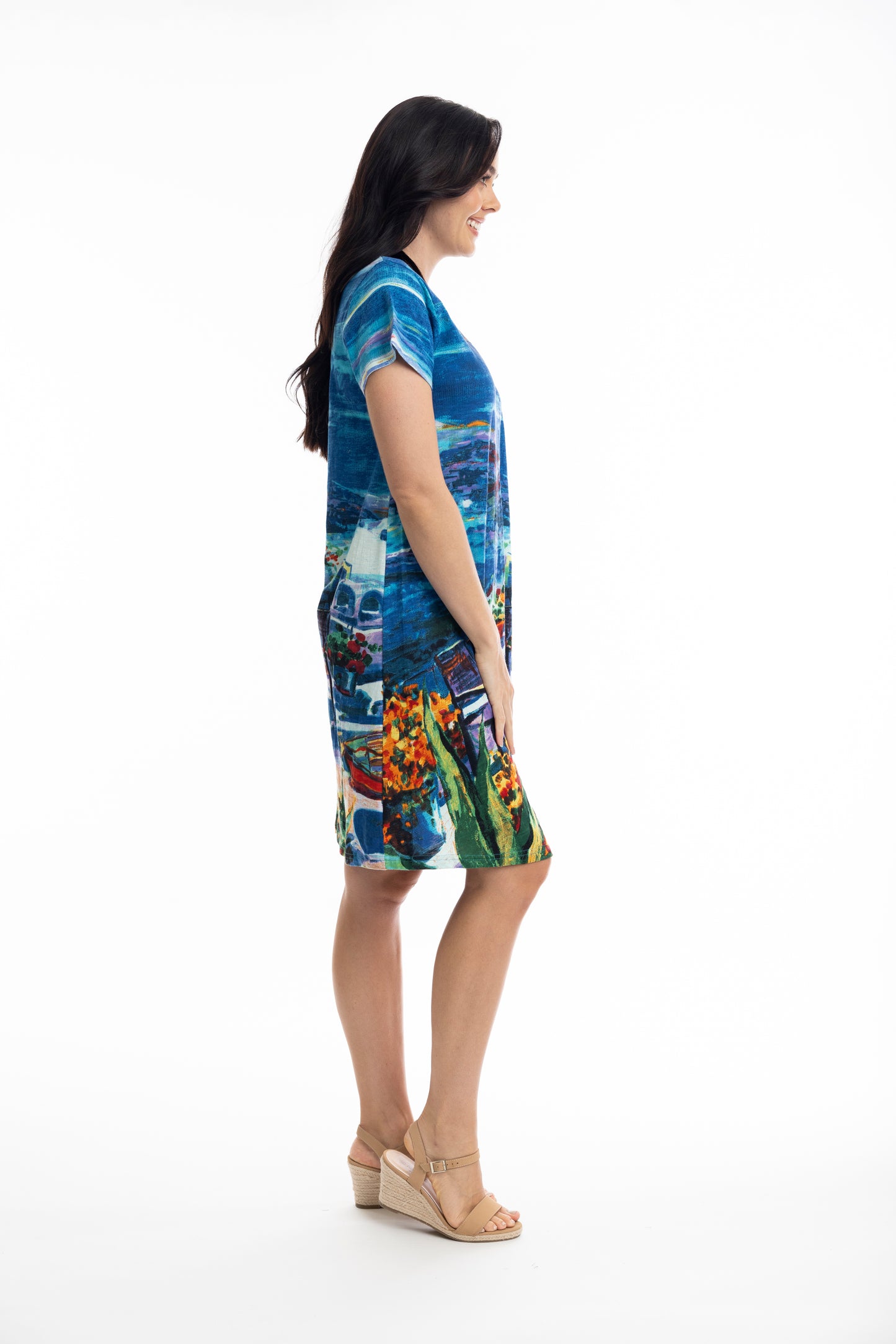Contemporary Short Sleeve Dress | Santorini