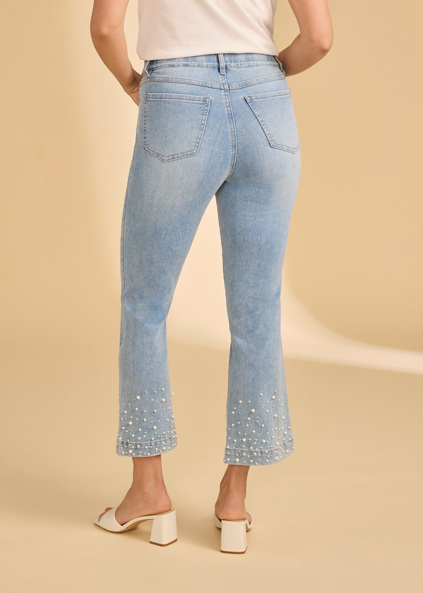 Pull-On Boot Crop Denim, Medium Blue