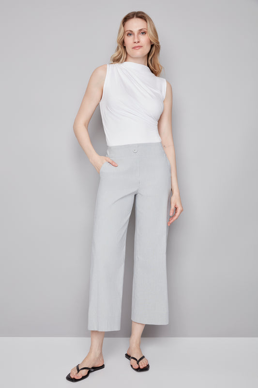 Wide Leg Grey Stripe