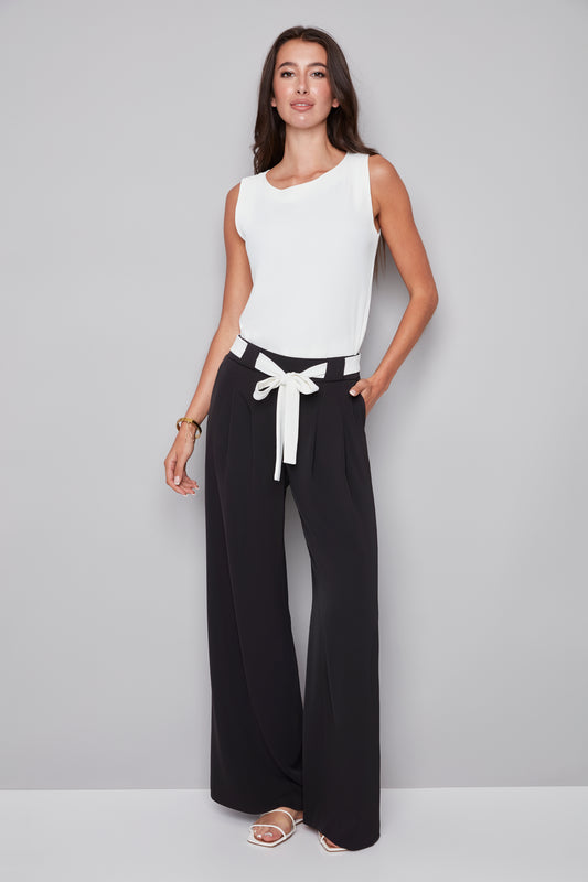 Wide Leg Pant With Sash