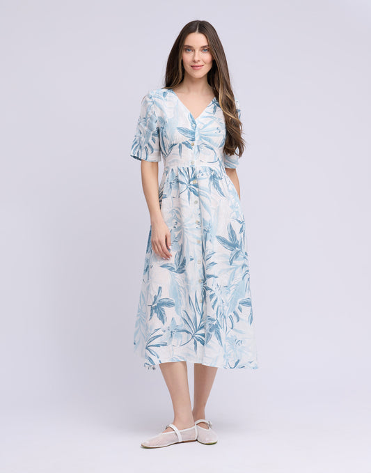 Short Sleeve Linen Dress