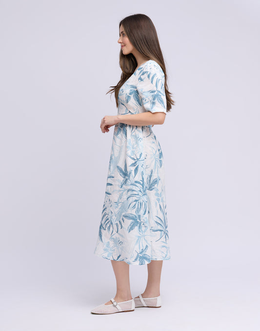 Short Sleeve Linen Dress