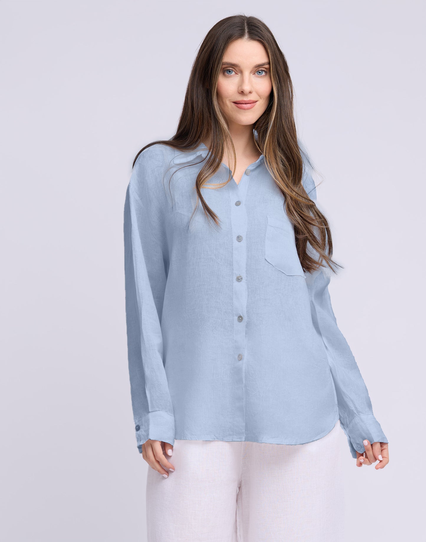 Elena Boyfriend Linen Shirt
