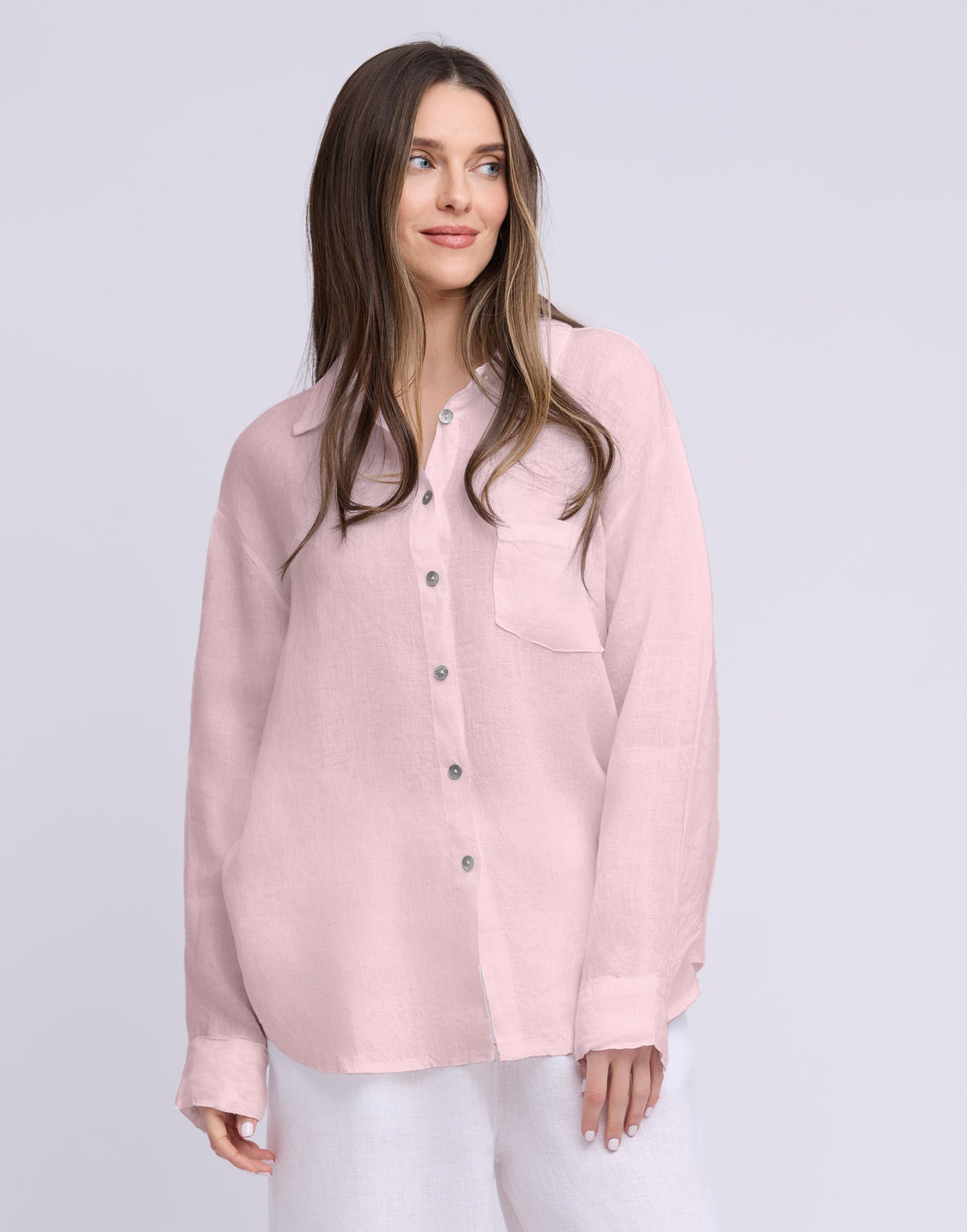 Elena Boyfriend Linen Shirt