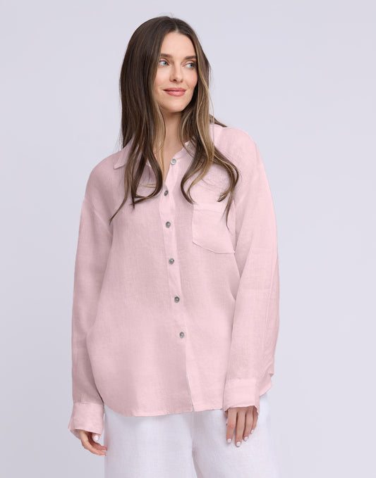Elena Boyfriend Linen Shirt
