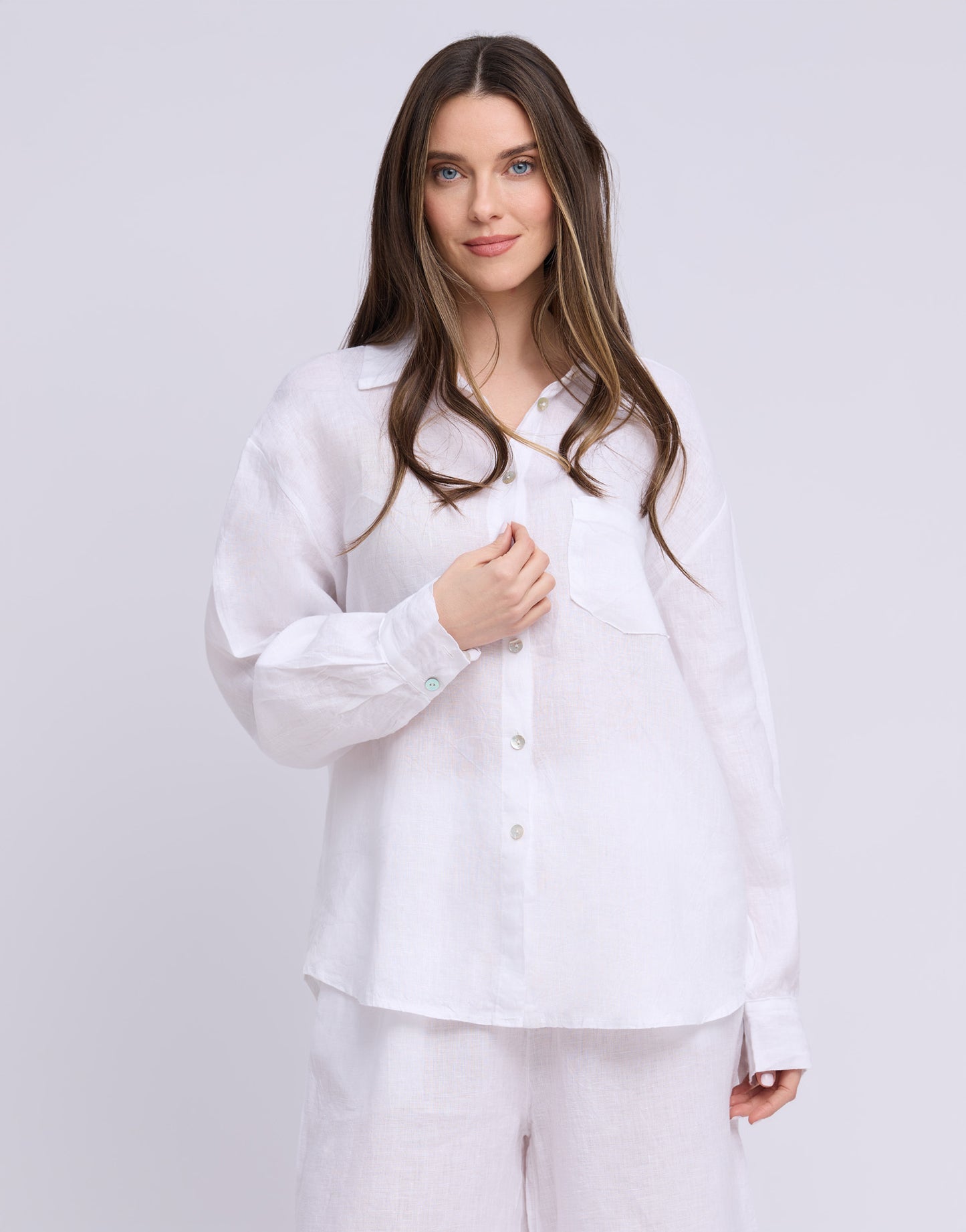 Elena Boyfriend Linen Shirt