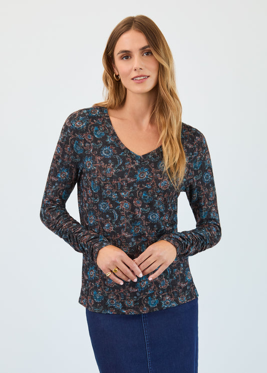Long Sleeve V Neck Top